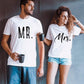 Mr & Mrs couple T-shirt White Color 2 Pcs Set.