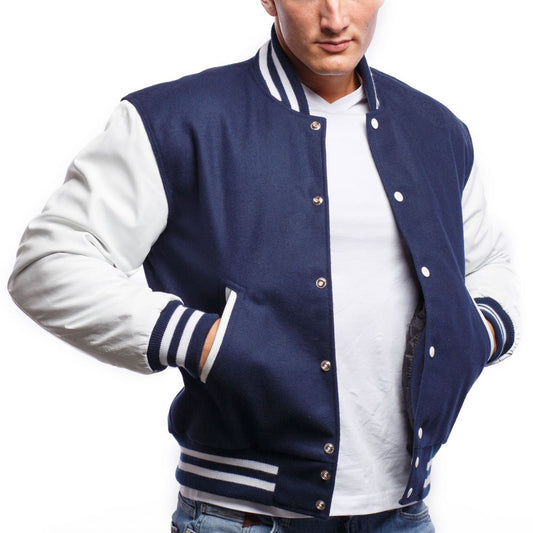 Men's Navy Blue Baseball Jacket