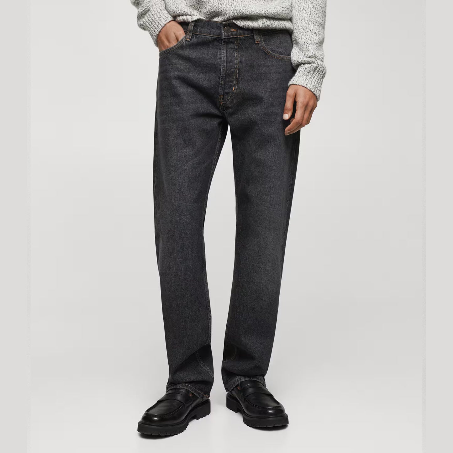 Men's Charcoal Black Denim Jeans