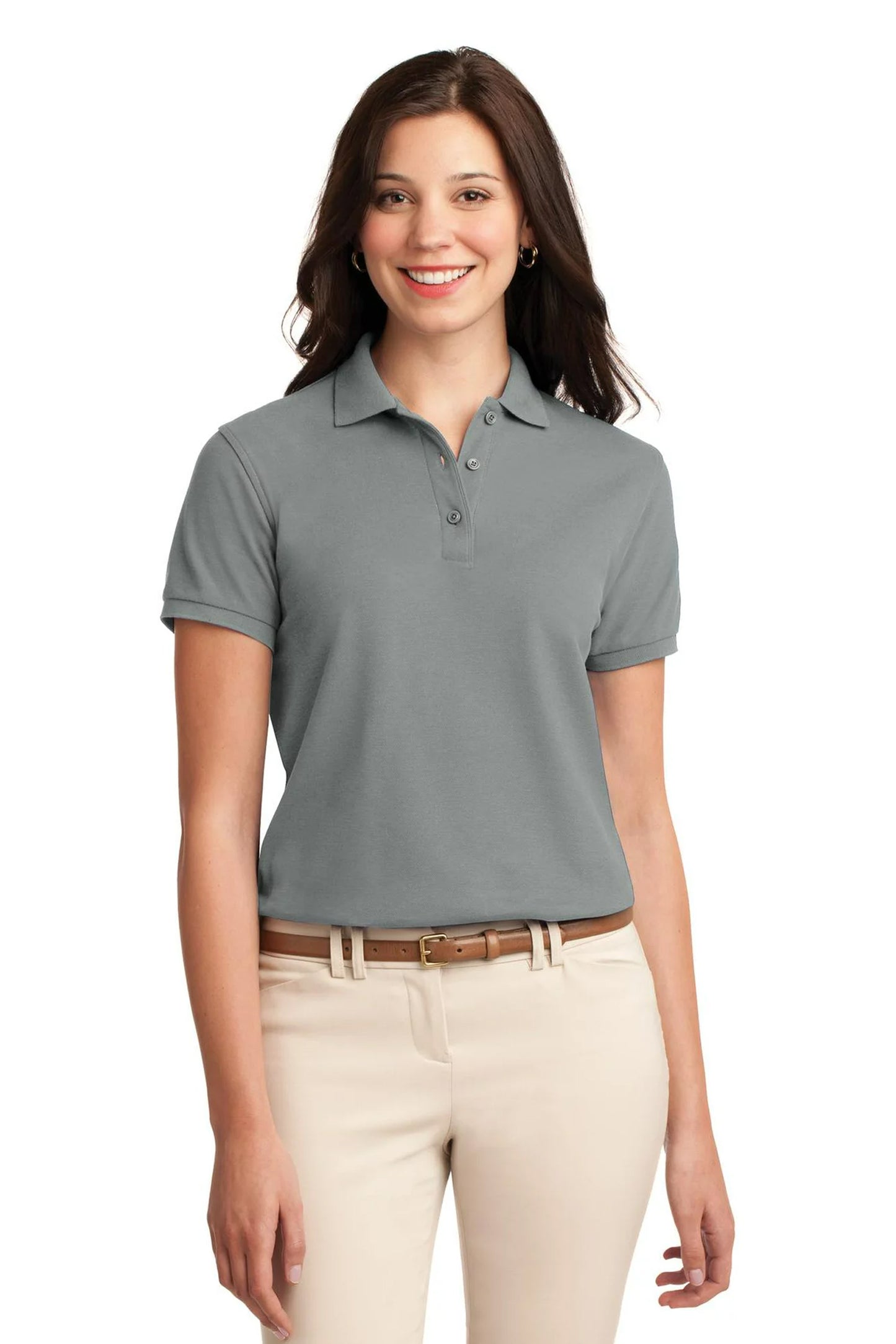 Women's Steel Gray Polo Shirt