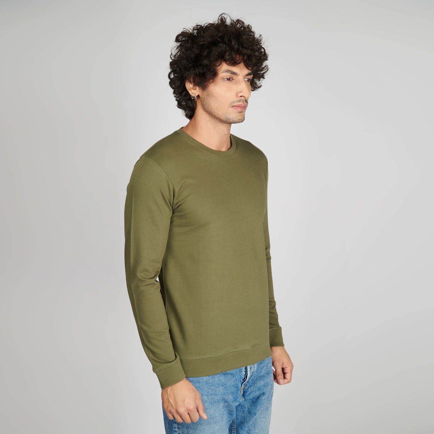 Basic Army Green Sweatshirt