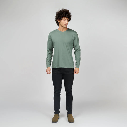 Basic Steel Gray Full Sleeves T-Shirt