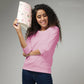 Women's Basic Pink Full Sleeves T-Shirt