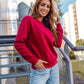 Women's Basic Maroon Sweatshirt