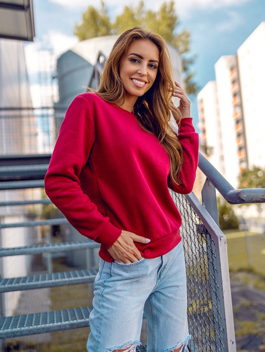 Women's Basic Maroon Sweatshirt