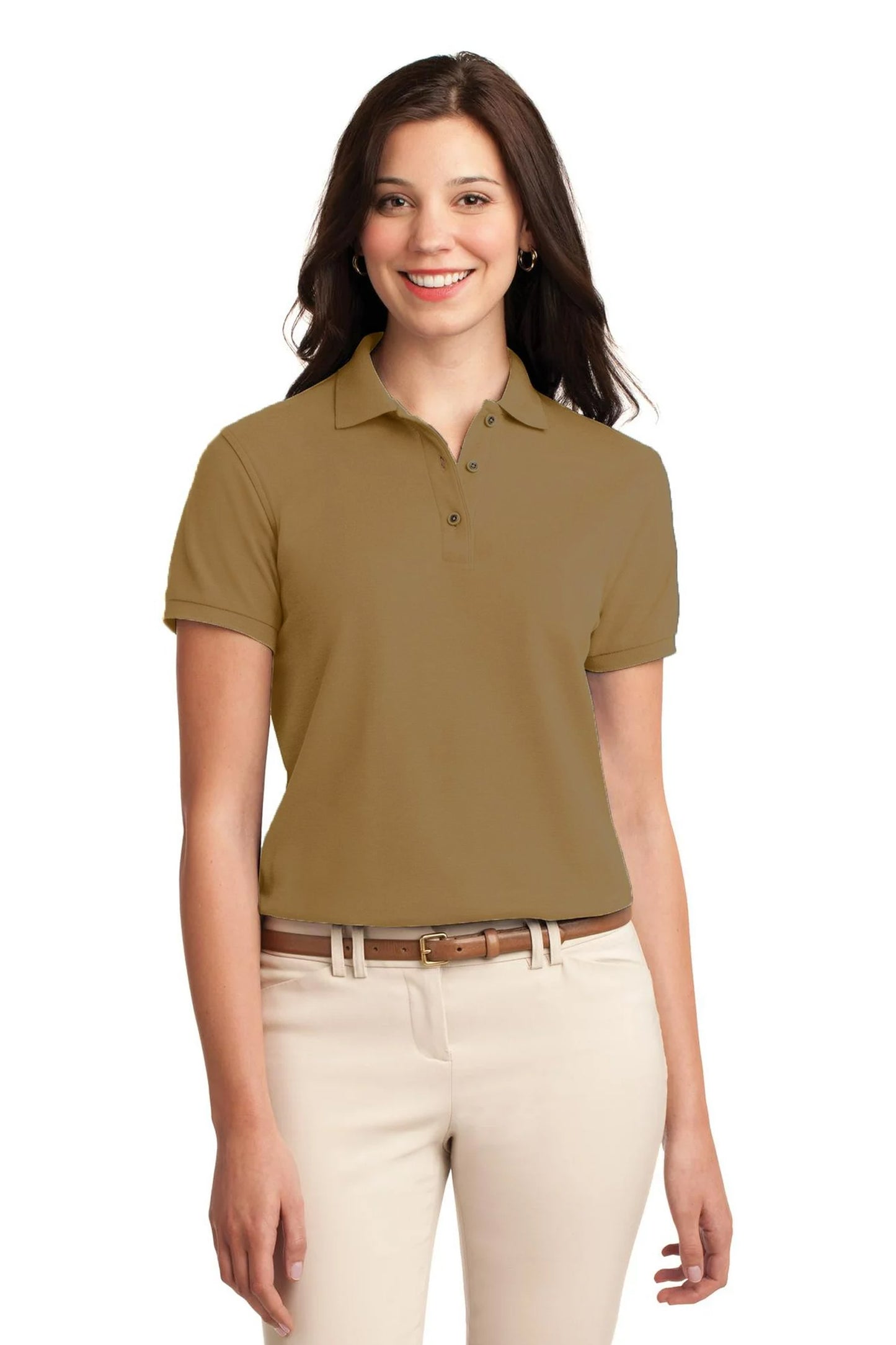 Women's Camel Brown Polo Shirt