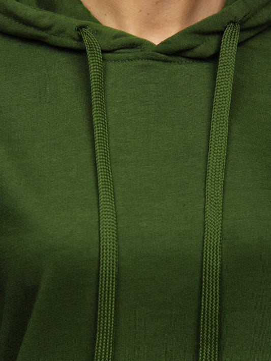 Basic Women's Olive Green Hoodie