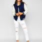 Women's Navy Blue Baseball Jacket