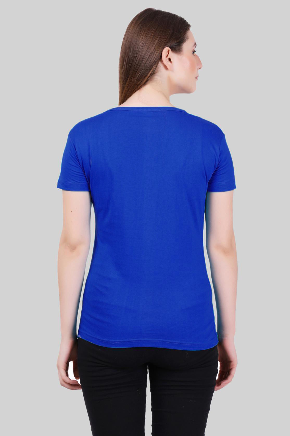 Basic Royal Blue V-Neck T-Shirt