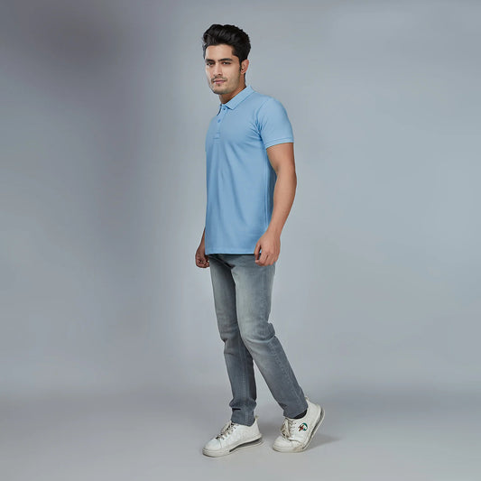 Men's Sky Blue Polo T-Shirt