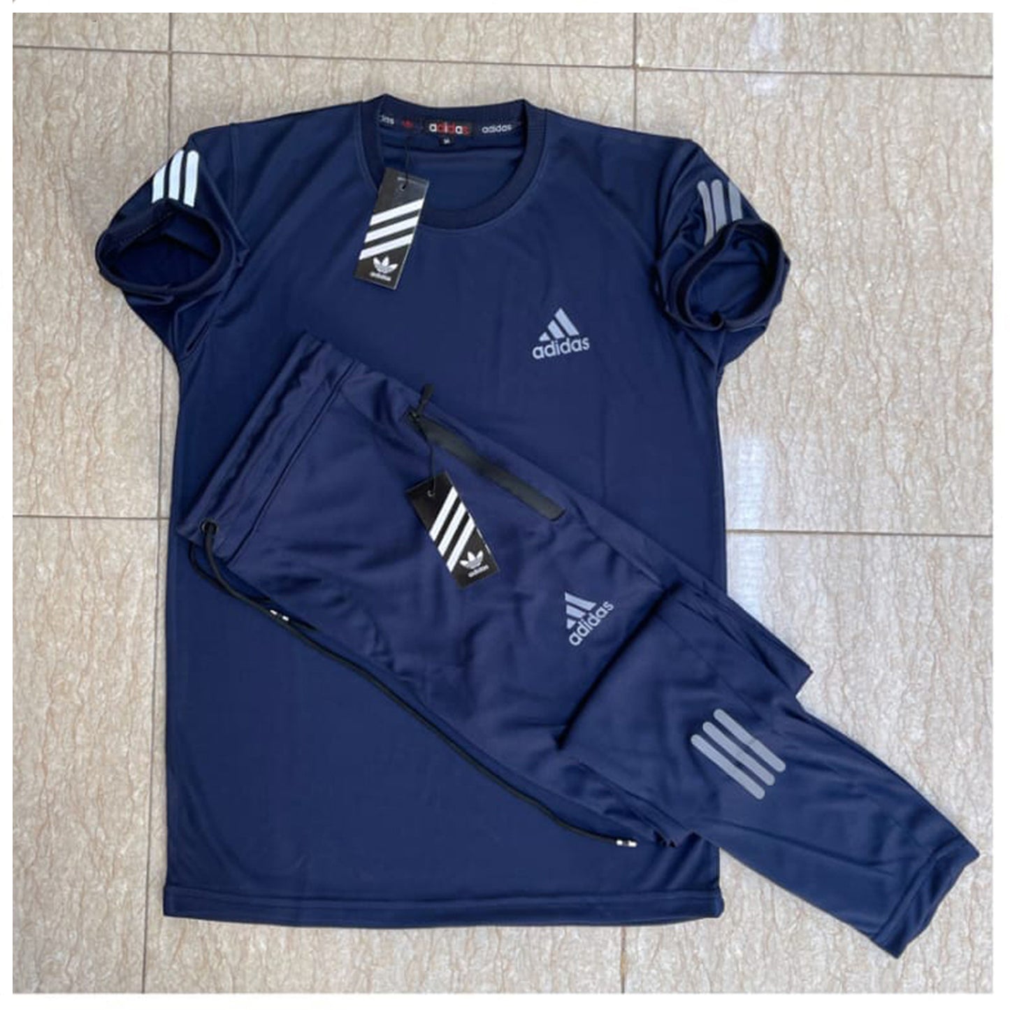 Adidas Three Stripes Tracksuit Navy Blue Color