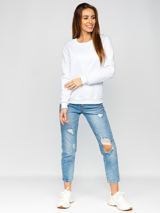 Women's Basic White Sweatshirt