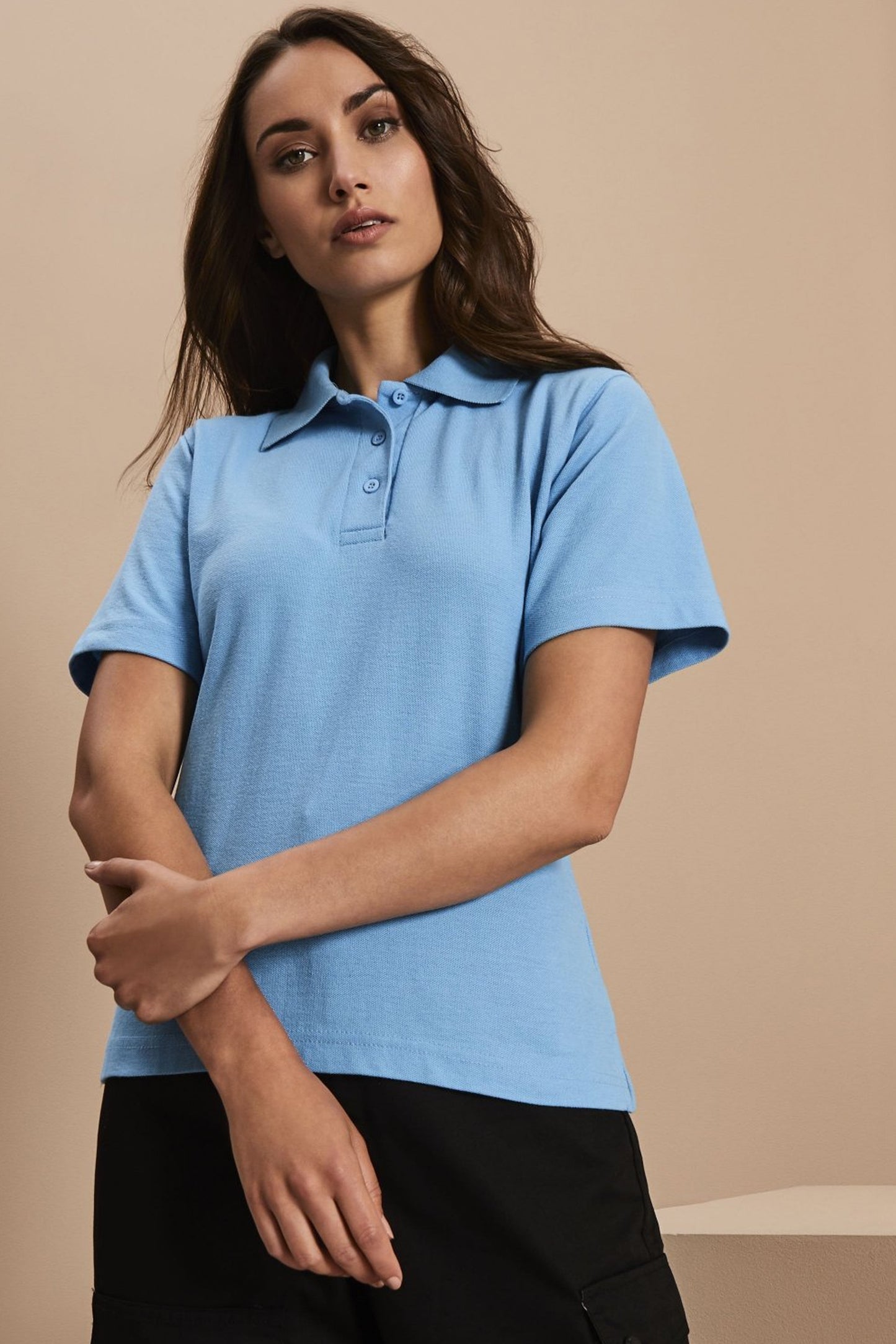Women's Sky Blue Polo Shirt