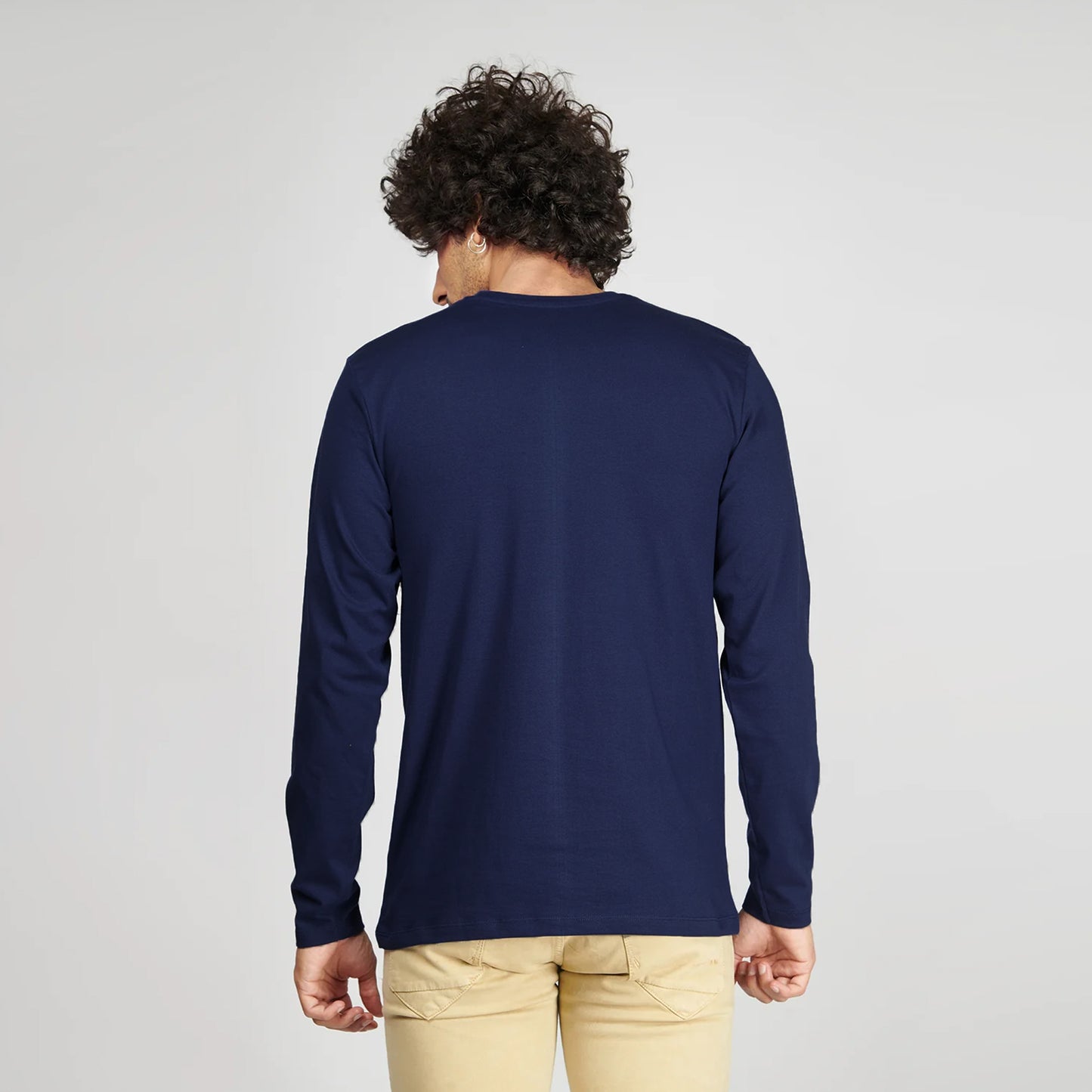 Basic Navy Blue Full Sleeves T-Shirt