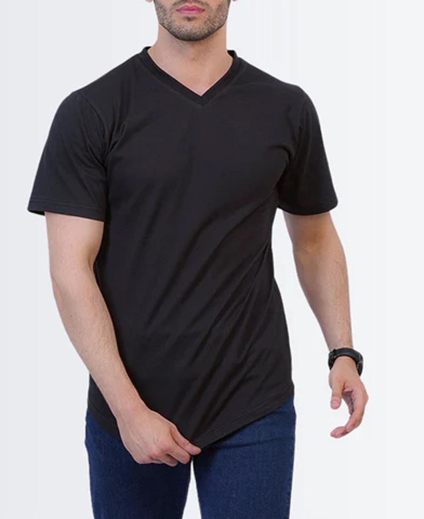 Basic V-Neck T-Shirt Black