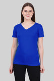Basic Royal Blue V-Neck T-Shirt