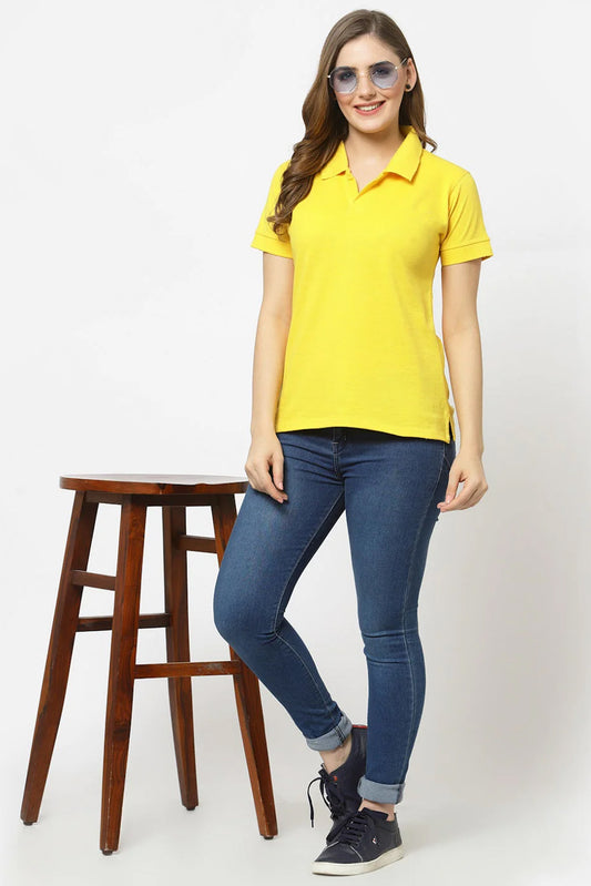 Women's Yellow Polo Shirt