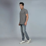 Men's Steel Gray Polo T-Shirt
