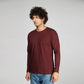 Basic Maroon Full Sleeves T-Shirt