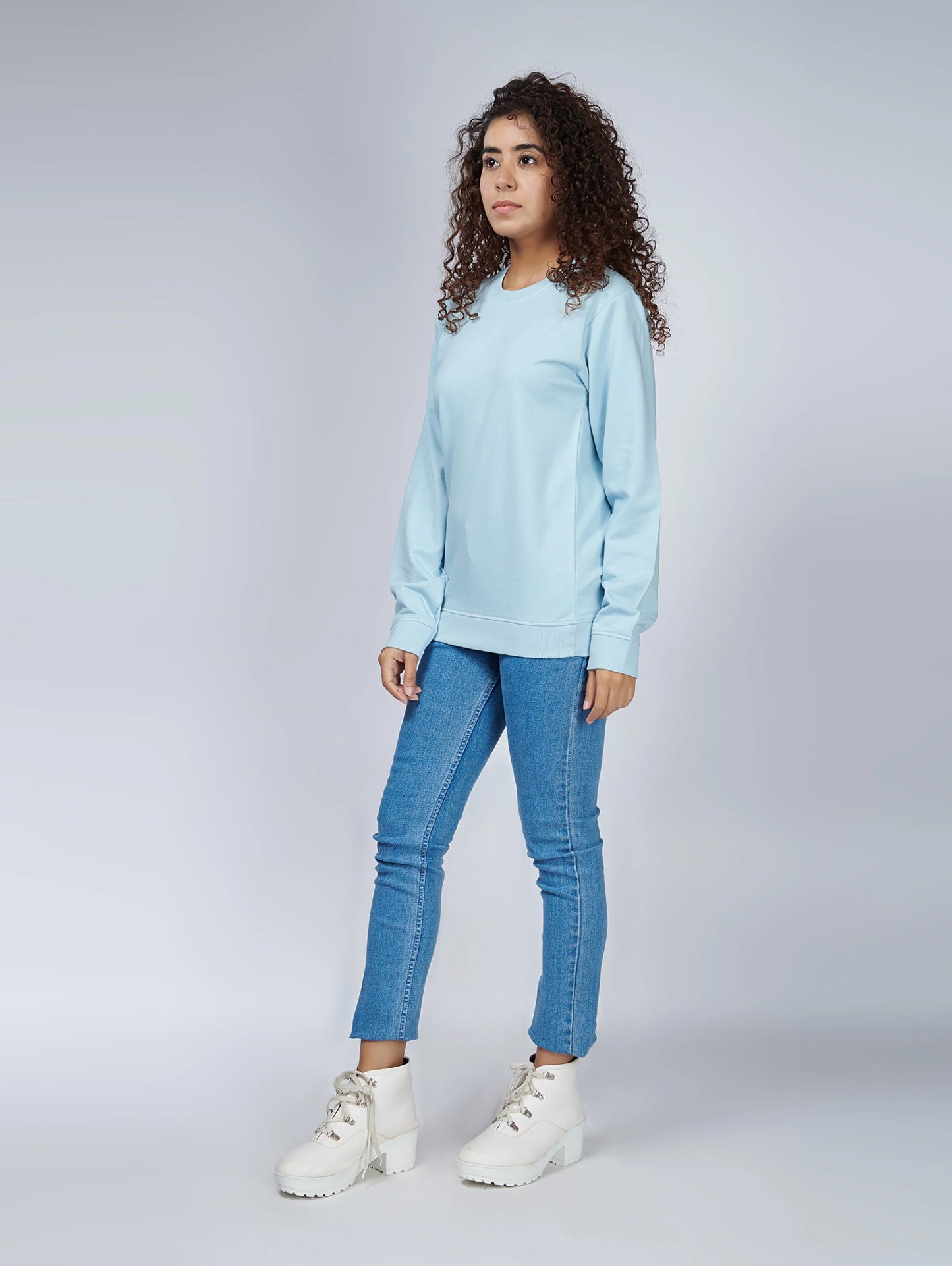 Women's Basic Sky Blue Sweatshirt