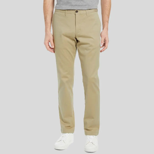 Slim Fit Camel Brown Cotton Chino Pants