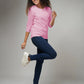 Women's Basic Pink Full Sleeves T-Shirt