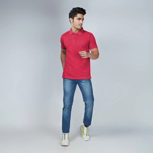 Men's Dark Pink Polo T-Shirt