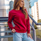 Women's Basic Maroon Sweatshirt