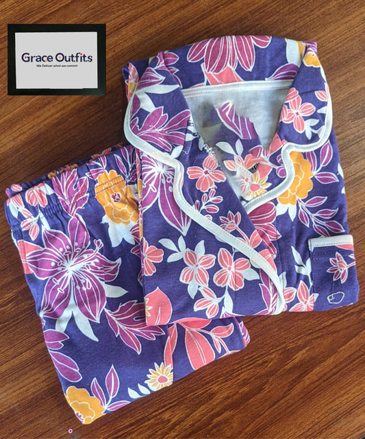 Women's Night Suit Navy Blue Shade