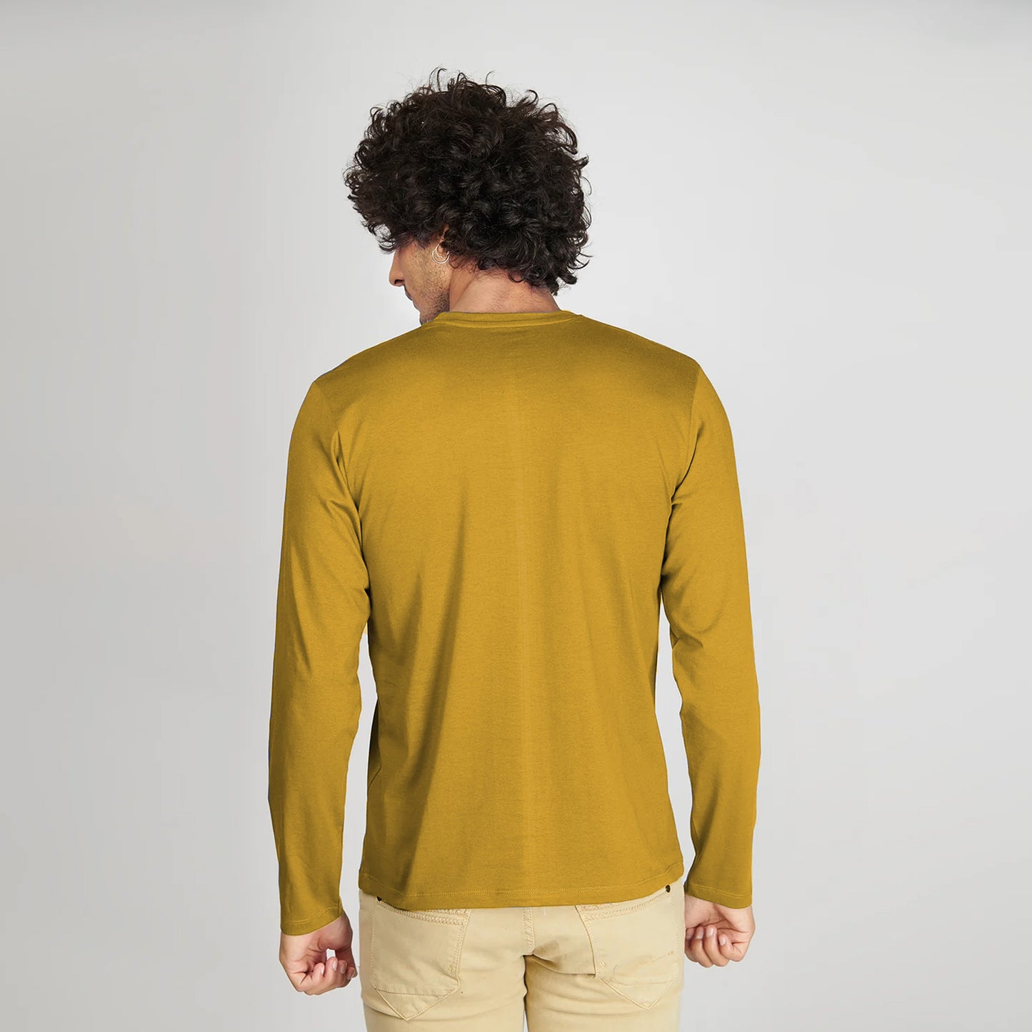 Basic Mustard Full Sleeves T-Shirt