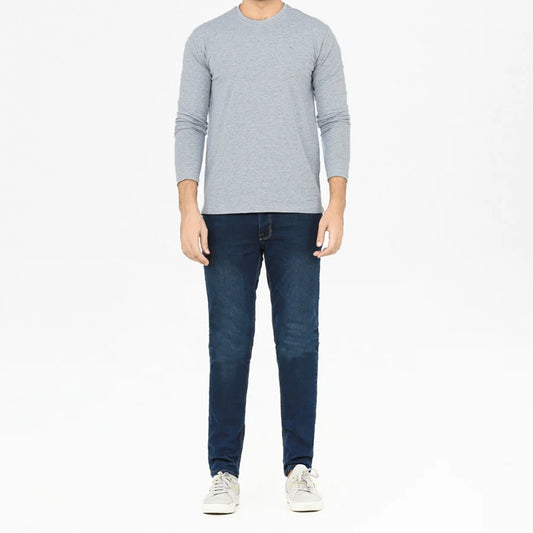 Basic Heather-Gray Full Sleeves T-Shirt