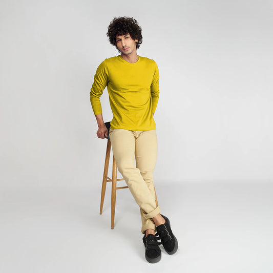 Basic Yellow Full Sleeves T-Shirt