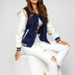 Women's Navy Blue Baseball Jacket