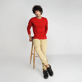 Basic Red Full Sleeves T-Shirt