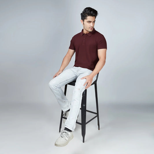 Men's Maroon Polo T-Shirt