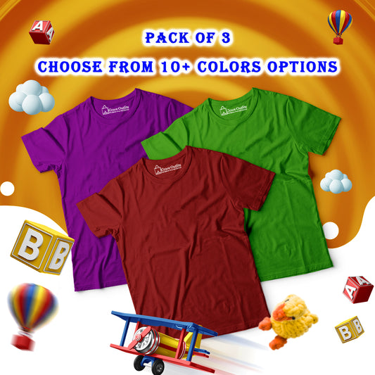 Pack of 3 Kids Half Sleeves T-Shirts
