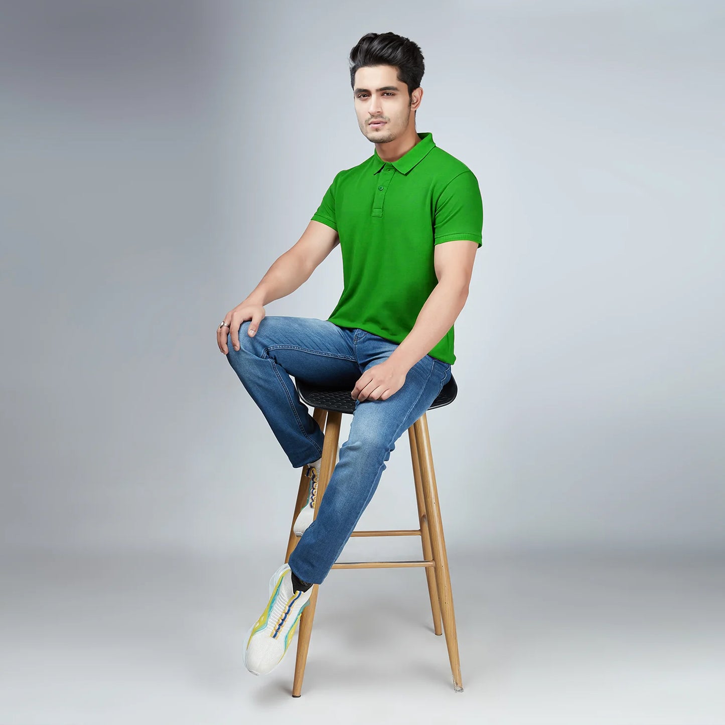 Men's Parrot Green Polo T-Shirt