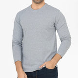 Basic Heather-Gray Full Sleeves T-Shirt