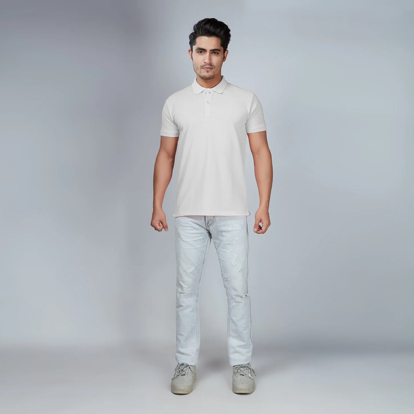 Men's White Polo T-Shirt