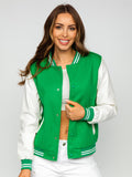 Women's Green Baseball Jacket