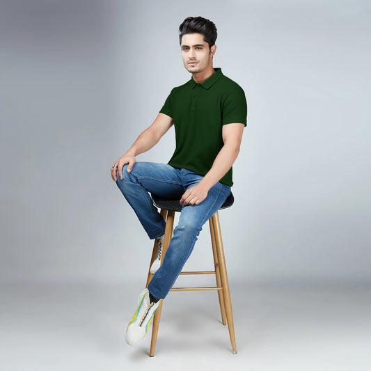 Men's Olive Green Polo T-Shirt