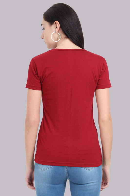 Basic Maroon V-Neck T-Shirt