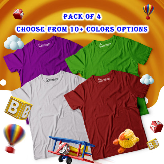Pack of 4 Kids Half Sleeves T-Shirts