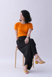Women's Basic Orange Half Sleeves T-Shirt