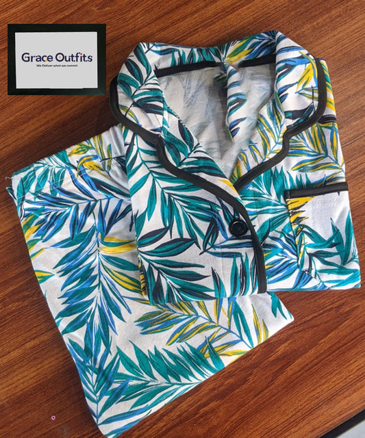 Women's Night Suit Greenish Shade