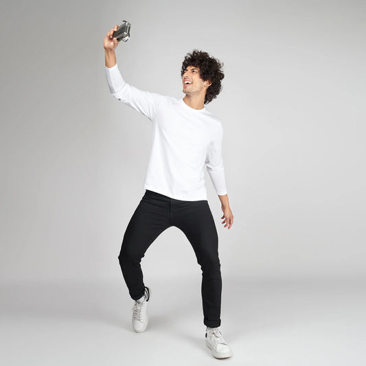 Basic White Full Sleeves T-Shirt