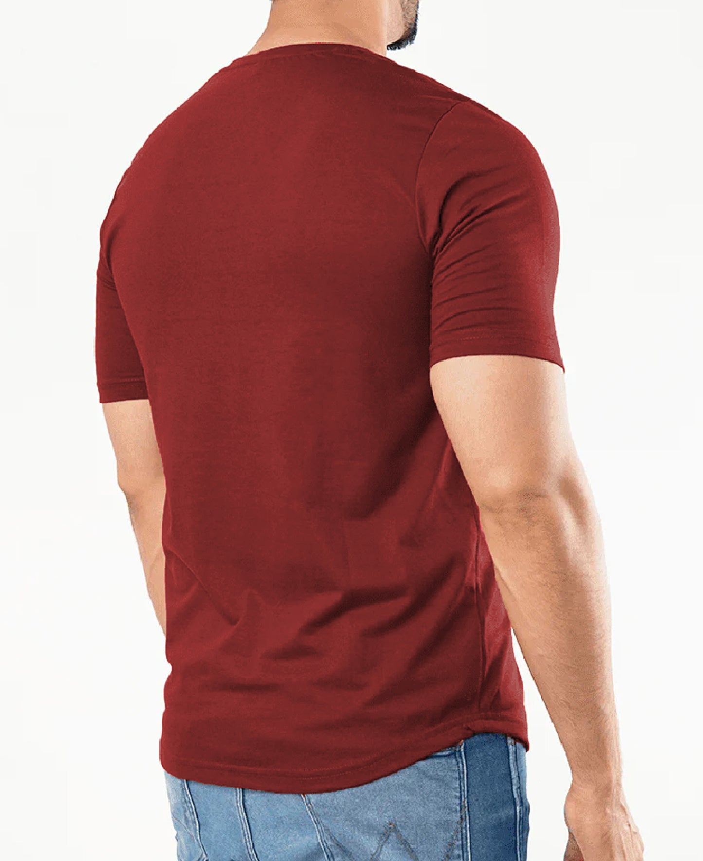 Basic V-Neck T-Shirt Maroon