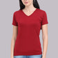 Basic Maroon V-Neck T-Shirt