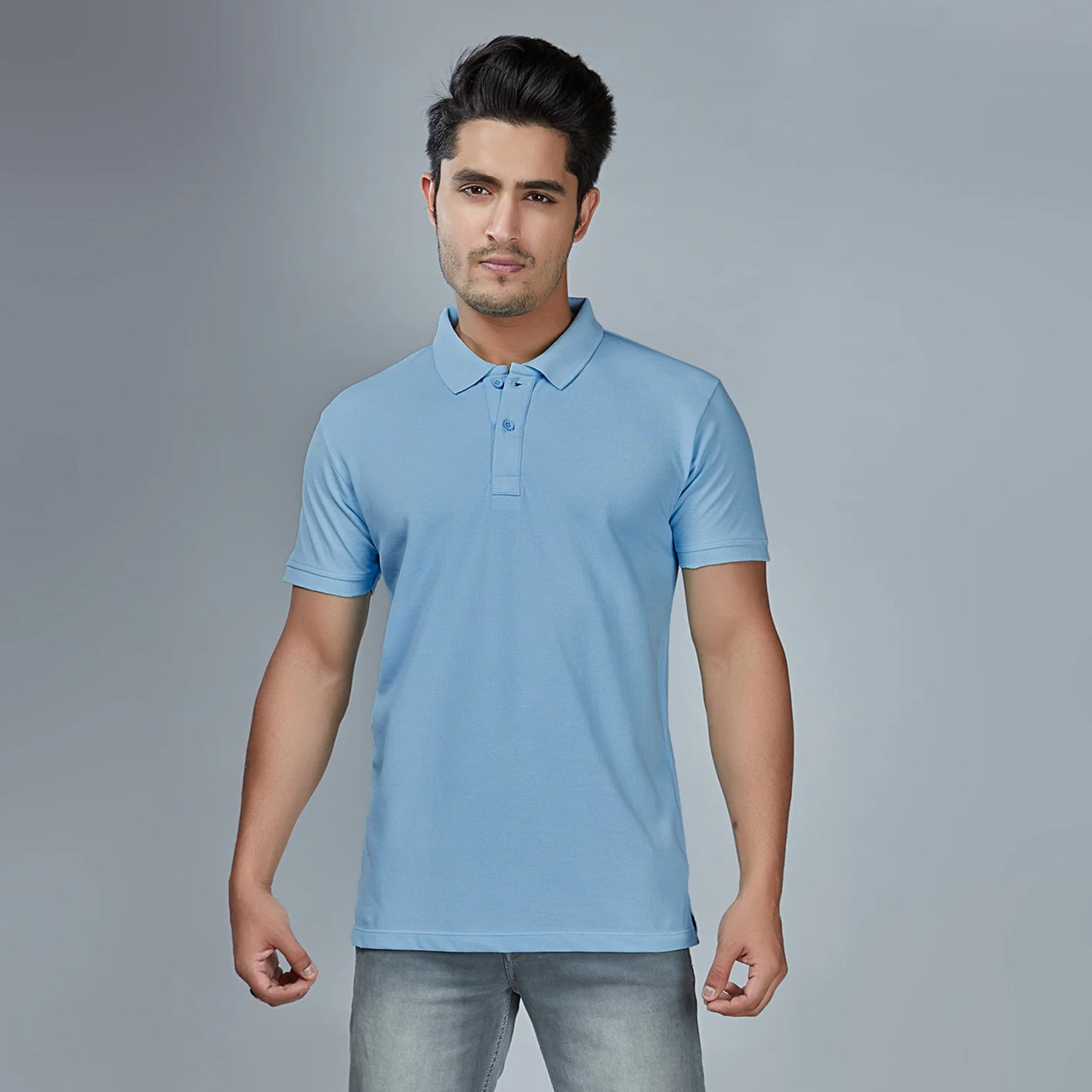 Men's Sky Blue Polo T-Shirt