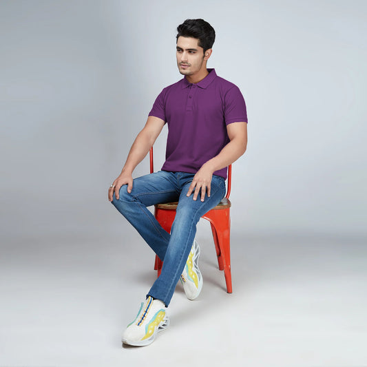 Men's Light Purple Polo T-Shirt